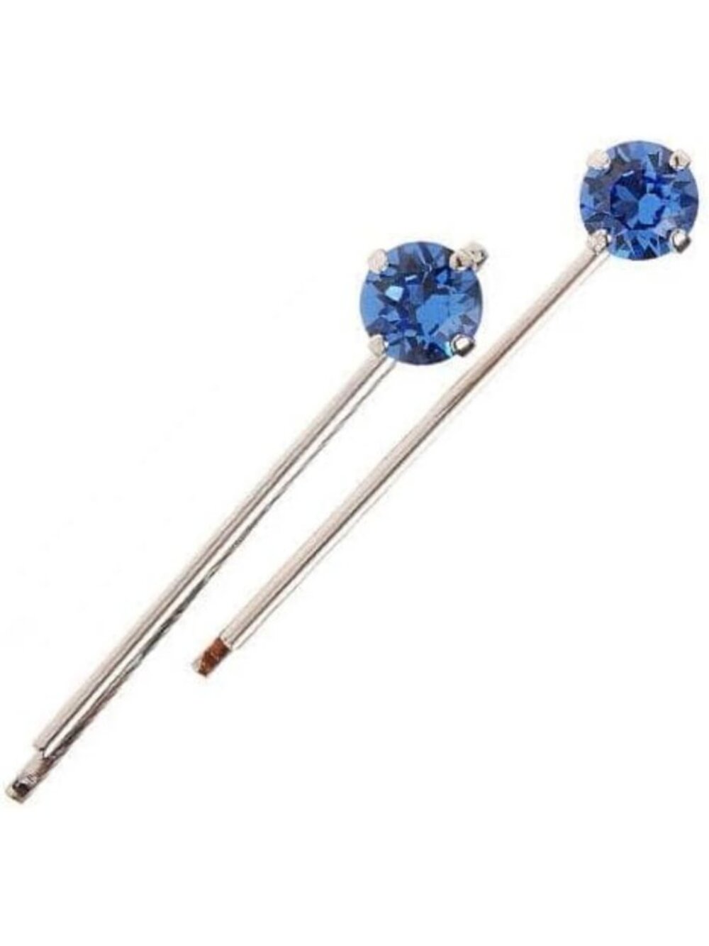 Stylish Sapphire & Silver Bobby Pin Set for Women - Elegant Hair Accessories